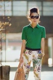 women polo shirt with slacks 2